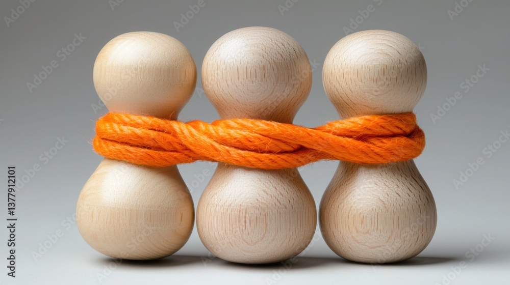 Poster group of wooden pegs tightly bound together illustrating data-driven decision-making process in a vi