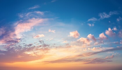 Obraz premium background of sunrise sky with gentle colors of soft clouds