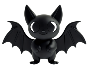 Adorable black bat clipart charms with playful simplicity.
