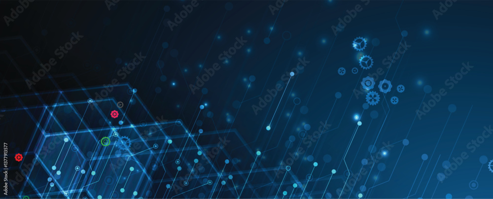 Poster Neural network and data science technology background