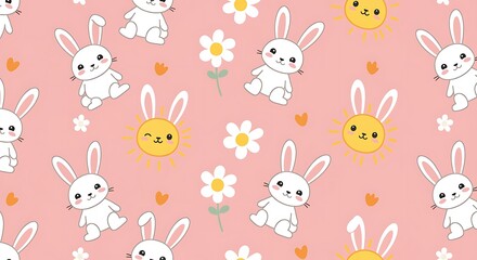 Fototapeta premium Bunny Bloom AI Generated