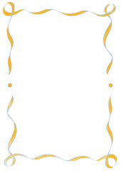 Light Blue & Orange Wavy Ribbon Frame with Dots, wedding menu invitation border, hand drawn baby shower, a4 birthday engagement pastel party, clown funfair easter, bachelorette bachelor vintage retro