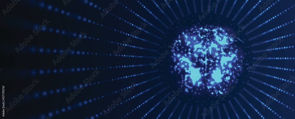 Fototapete neural network and data science technology background