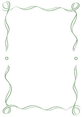 Bright Green & White Wavy Ribbon Frame with Dots, wedding menu invitation border, hand drawn baby shower, a4 birthday engagement party, bachelorette bachelor st patricks day warm vintage retro