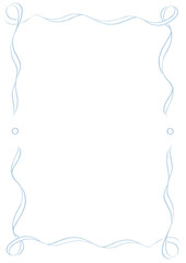 Light Blue & White Wavy Ribbon Frame with Dots, wedding menu invitation border, hand drawn baby shower, a4 a5 a6 birthday engagement party, clown funfair style, bachelorette bachelor vintage retro