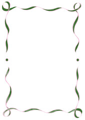 Obraz premium Light Pink & Bright Green Wavy Ribbon Frame with Dots, wedding menu invitation border, hand drawn girl baby shower, birthday engagement wicked party, bachelorette bachelor clown holiday vintage retro