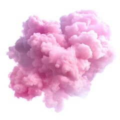 Fototapeta premium Beautiful pink cloud isolated on Transparent background creating a soft and dreamy effect, Pink cloud isolated on PNG background