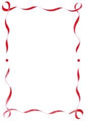 Pink & Red Wavy Ribbon Frame with Dots, wedding menu invitation border, hand drawn girl baby shower, a4 birthday engagement party, bachelorette bachelor valentines day easter holiday vintage retro