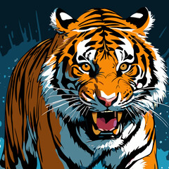 tiger head vector art for graphic design purposes