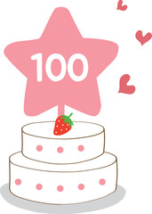숫자100 케이크