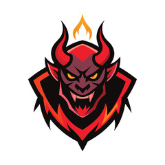 flaming demon skull