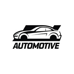 Obraz premium Black silhouette car logo text of Automotive