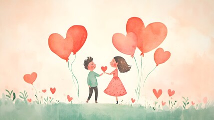 Valentine card with a playful illustration and a cheerful message to brighten someone day