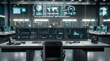 Control room monitors data global network - Powered by Adobe