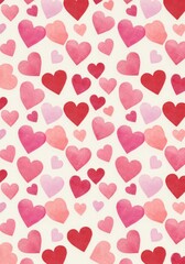 Watercolor Hearts Pattern