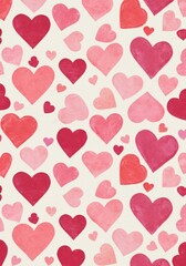 Watercolor Hearts Pattern