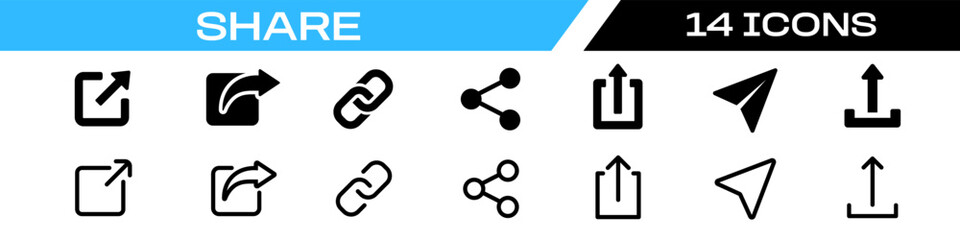 share icon. share link icon