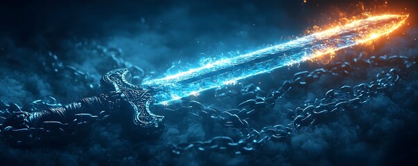 Sword of Justice Slicing Through Chains