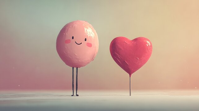 Cute Valentine card with a playful heart and a sweet message to make someone day