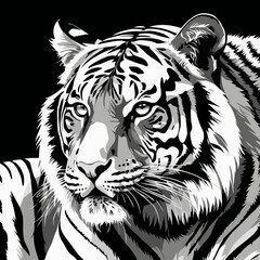 tiger head vector art for graphic design purposes