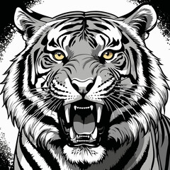 tiger head vector art for graphic design purposes