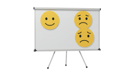 Isolated Feedback Board with Happy and Sad Emoticons