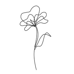One Line Flower 