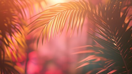  Background for mockups is vibrant tropical summer with bright warm colors, palm leaf shadows and soft texture, AI