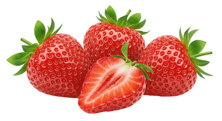 Isolated Fresh Strawberries