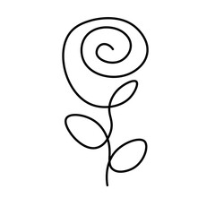 One Line Rose