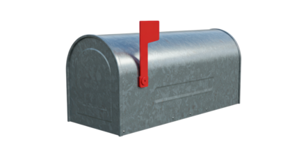 Isolated Gray Mailbox
