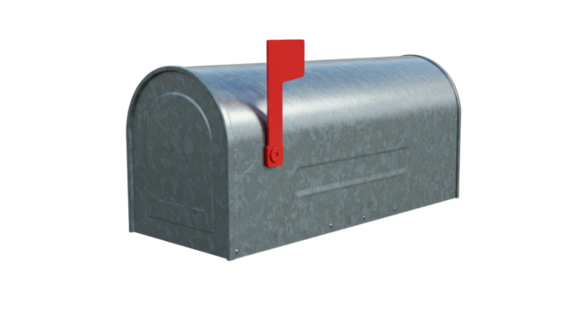 Isolated Gray Mailbox