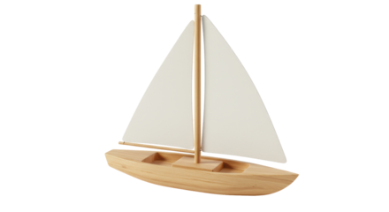 Isolated Wooden Toy Boat