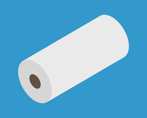 A minimalist illustration of a roll of paper against a vibrant blue background.  Perfect for concepts of new beginnings, potential, or continuous processes.