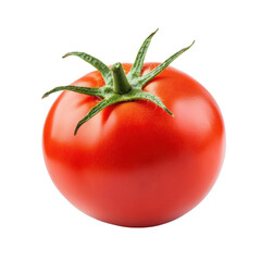 Fresh red tomato isolated on Transparent background showcasing vibrant color and smooth texture, tomato isolated on PNG background