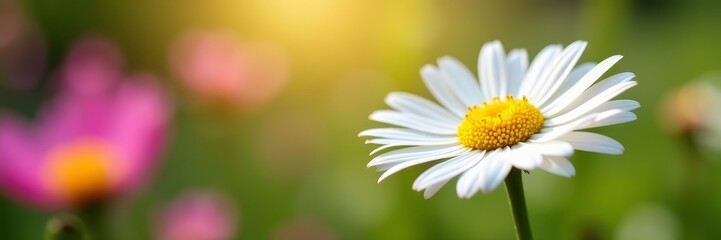 Close-up of daisies blooming in a summer garden, daisies, flowers, oil painting © Prasong