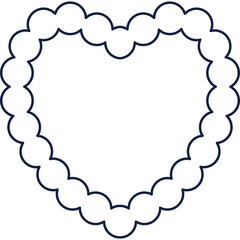 Outline Coquette Heart Line drawing