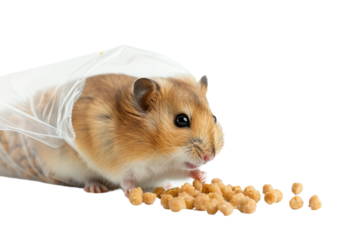 Natural Hamster Food Pack with No Artificial Additives Isolated on Transparent Background