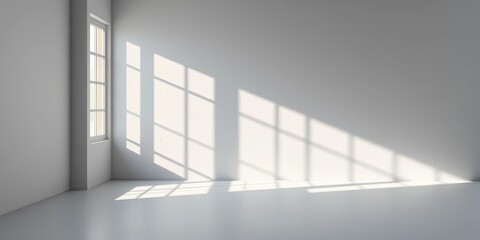 Obraz premium Gray backdrop, soft window light, product shadow, ample space, advertising, surface
