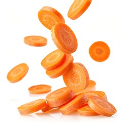 carrot slices isolated on white background
