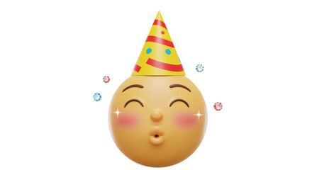 Isolated Emoji with Party Hat