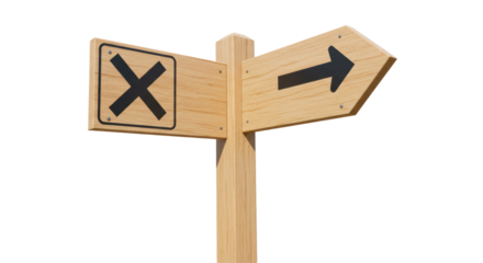 Isolated Wooden Direction Sign