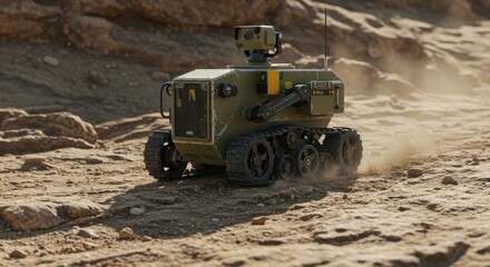 Military Robot on Desert Terrain: Autonomous Vehicle Navigation in Arid Environment