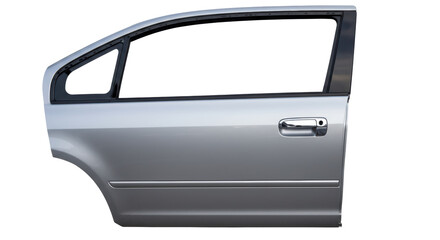 Isolated Silver Car Door Exterior with Handle