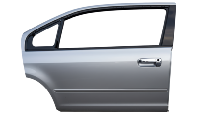 Isolated Silver Car Door Exterior with Handle