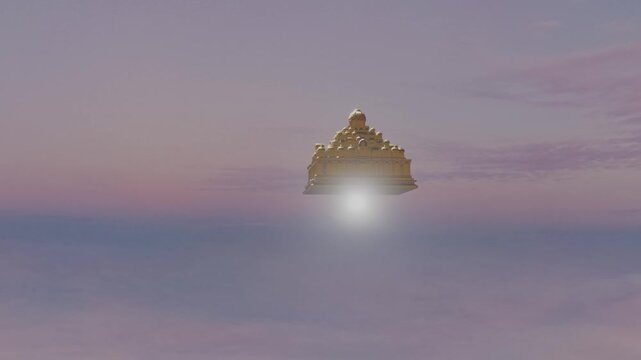 Flying vimana (mythical Hindu flying vehicle)