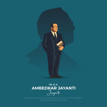Happy Dr. Ambedkar Jayanti post and greeting card, birthday celebration of Dr. Bhimrao Ambedkar Vector illustration, 14th April.