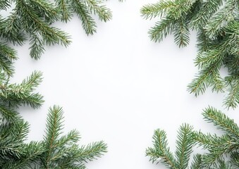 Obraz premium Fresh Fir Branches Frame