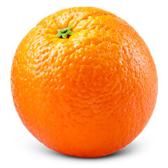Orange fruit isolated png. Whole orange on white or transparent background. Orang fruit no background with transparent shadow. Full depth of field. Transparent png