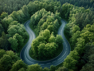 closed circuit road in the mountains